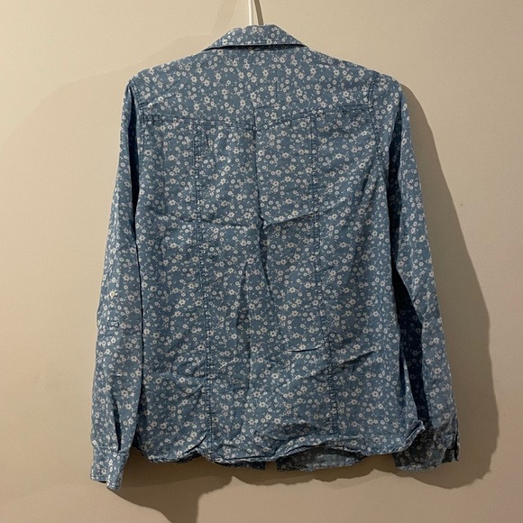 cotton floral pattern collared button down - Picture 2 of 6